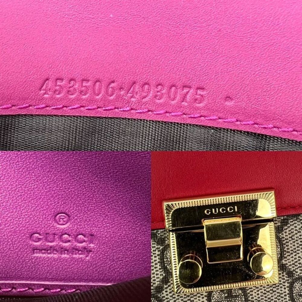 Gucci GG Supreme Continental Wallet on a Chain Red Pink Clutch - Picture 3 of 6